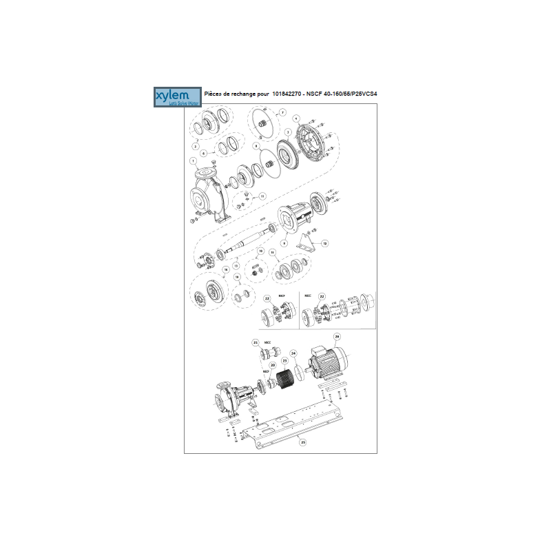 Pièce pour pompe NSCF 101842270 - Kit garniture mécanique - Pièce n°7