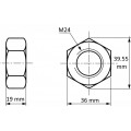 Dimensions d'un écrou hexagonal HU M24