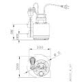 Plan encombrement Pompe Flygt SXM 2/A GW