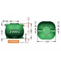 Cuve Ecoregul sortie basse 2000L vortex débit 0,5 à 2 L/s