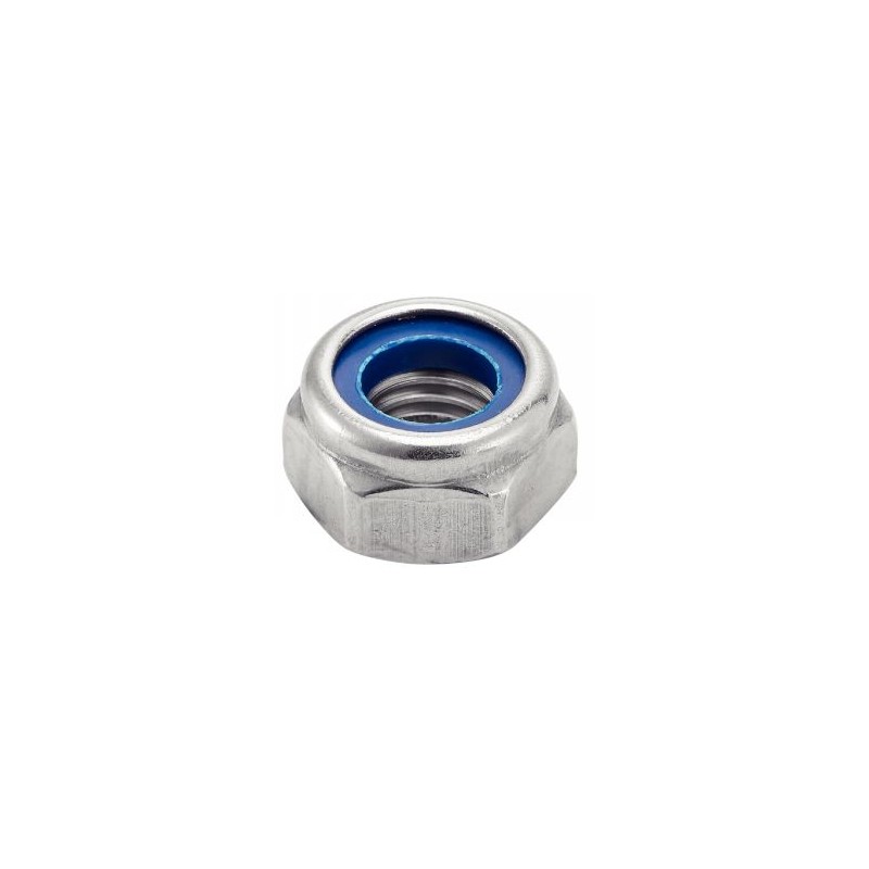 Écrou hexagonal indesserrable inox A4 bague nylon DIN985 M16 (à l'unité)
