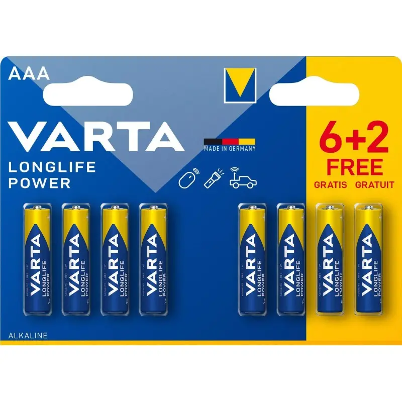Piles LR03 (AAA) 6+2 