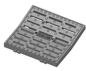 Grille Fonte concave 400x400 C250  