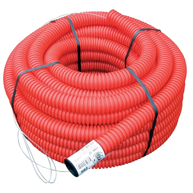 Gaine TPC rouge annelée Ø160 mm 25 m 