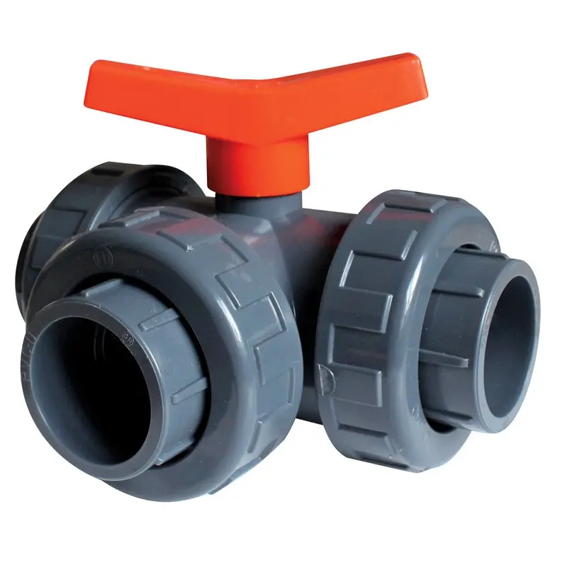 Vanne 3 voies PVC pression en T Ø63