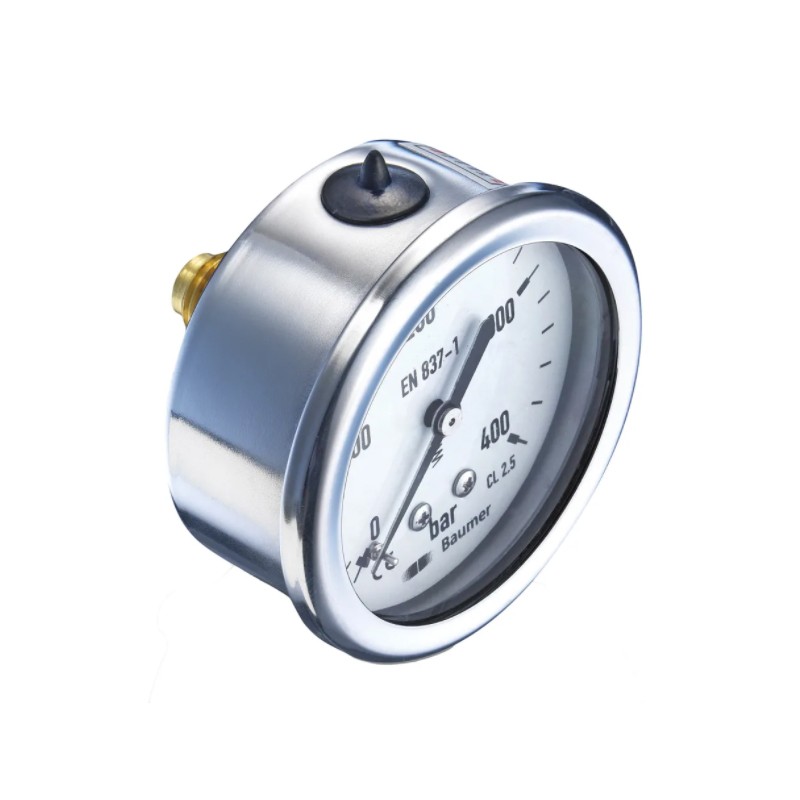 Manomètre Inox /Laiton axial glycérine 0-6 bars D50