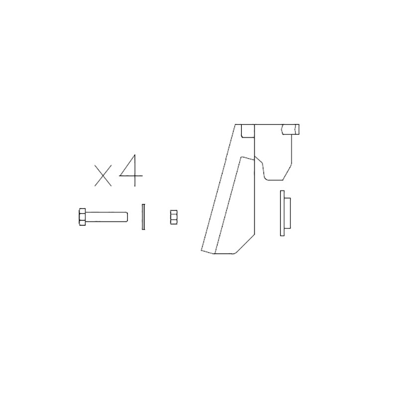 Griffe inclinée Amarex N et Amaporter DN50 visserie inox - 2 barres