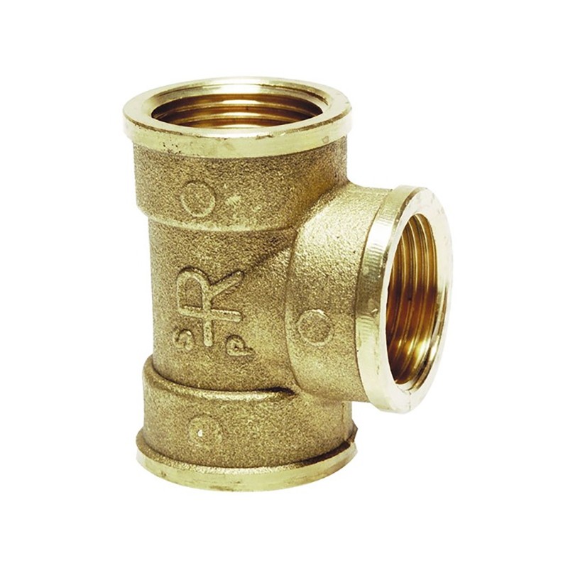 Raccord laiton à visser Té FFF 15 x 21 mm ou 1/2"