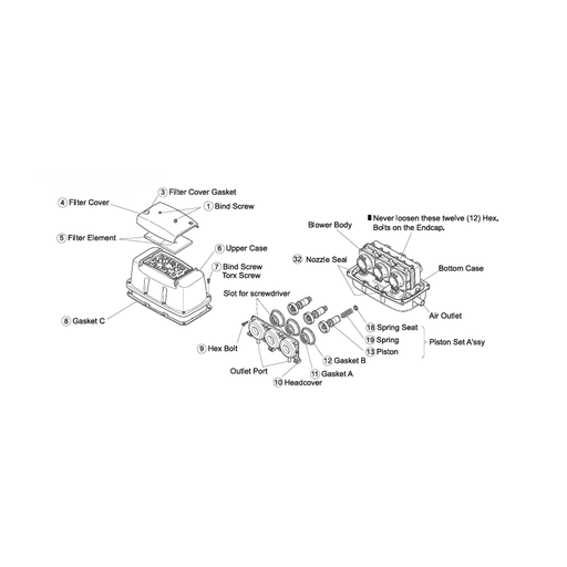 [LB03965-0] Durite L avec clips  LA-100A/LA-120A/LAM-200 - 95/60 mm-NITTO