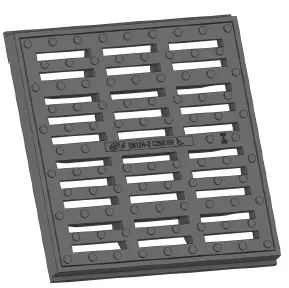 [G500] Grille Fonte plate 500x500 C250