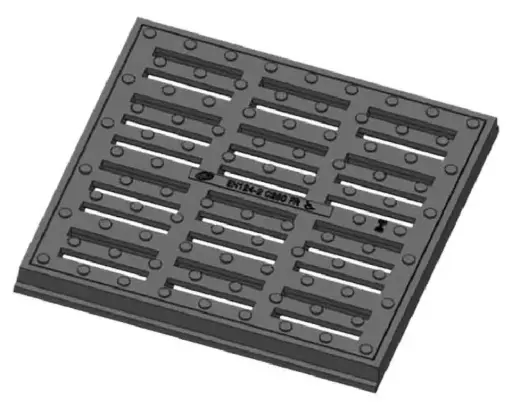 [G300] Grille Fonte plate 300x300 C250