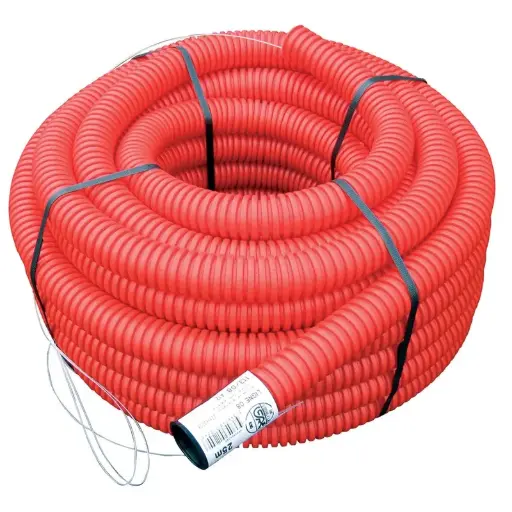 [G160R25] Gaine TPC rouge annelée Ø160 mm 25 m 