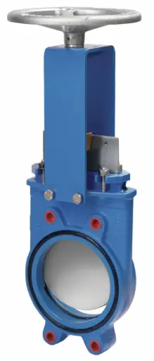 [KGV00240] Robinet-vanne à guillotine DN125 PFA16 PN10 -304 NBR manœuvre à volant bidirectionnel