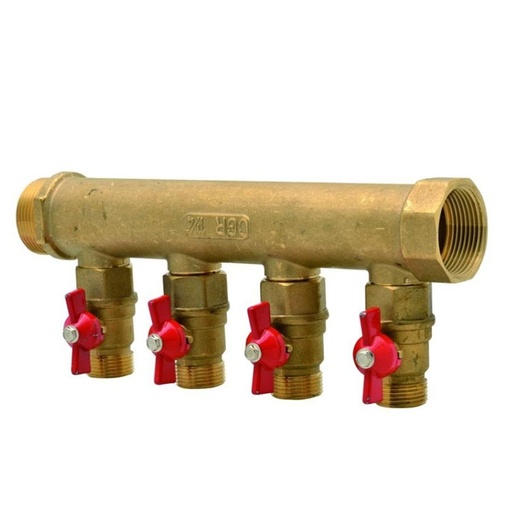 [203326] Collecteur d'eau en laiton 26 x 3 sorties de 15 avec vannes