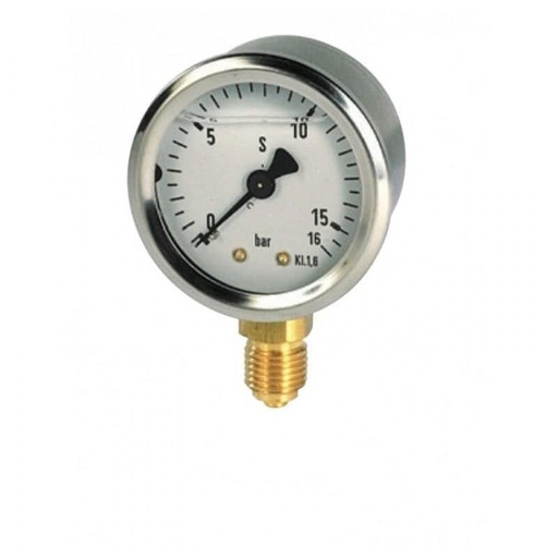 [818636] Manomètre Inox /Laiton radial glycérine 0-6 bars D63