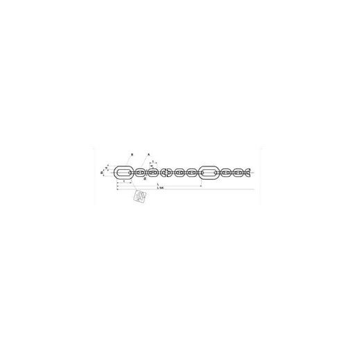 [8309301] Chaîne Flygt 200 kg 7m Inox 316L