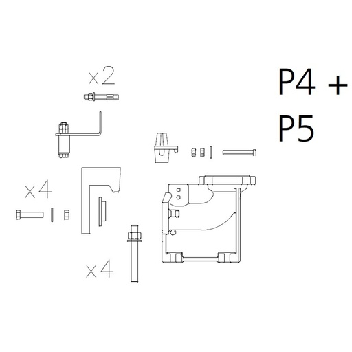 [39021213] Kit d'installation KSB Ama Porter 1 barre DN65