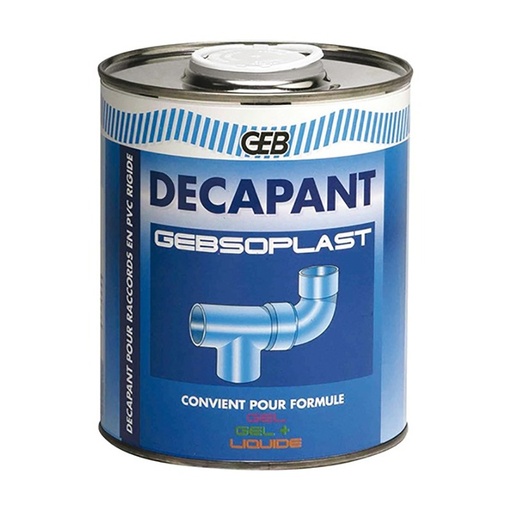 [DECAPLAST] Décapant PVC GEB pour raccord en PVC rigide  Bidon 1 L