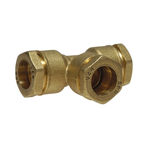 [SR1620] Té laiton à serrage extérieur PE20
