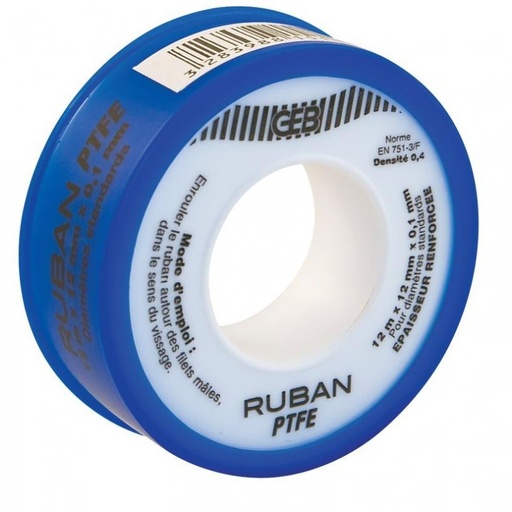 [TEFJ] Ruban d'étanchéité PTFE traditionnel - 12m